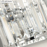 Modern Clear Crystal Wall Mounted Light 2-Bulb Chrome Finish Lamp