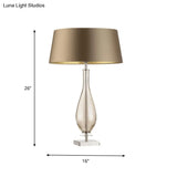 Modern Clear Glass Bedroom Table Light With Long Neck Vase Design Single Night Lamp Featuring Brown