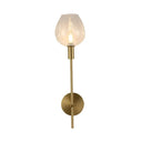 Modern Clear Glass Cup Sconce Light - Gold Wall Mounted Lamp With Metal Pencil Arm