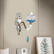 Modern Clear Glass Floral Wall Light With Chrome Finish Sconce Lamp 1 /