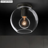 Modern Clear Glass Flush Mount Ceiling Light Fixture For Living Room In 3 Finishes