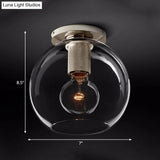 Modern Clear Glass Flush Mount Ceiling Light Fixture For Living Room In 3 Finishes