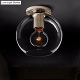 Modern Clear Glass Flush Mount Ceiling Light Fixture For Living Room In 3 Finishes