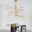 Modern Clear Glass Gold Bubble Pendulum Light Chandelier for Dining Room 6 / Gold