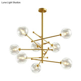 Modern Clear Glass Gold Bubble Pendulum Light Chandelier for Dining Room