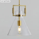 Modern Clear Glass Hanging Light - Sleek Suspension Lamp For Dining Room