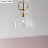 Modern Clear Glass Hanging Light - Sleek Suspension Lamp For Dining Room