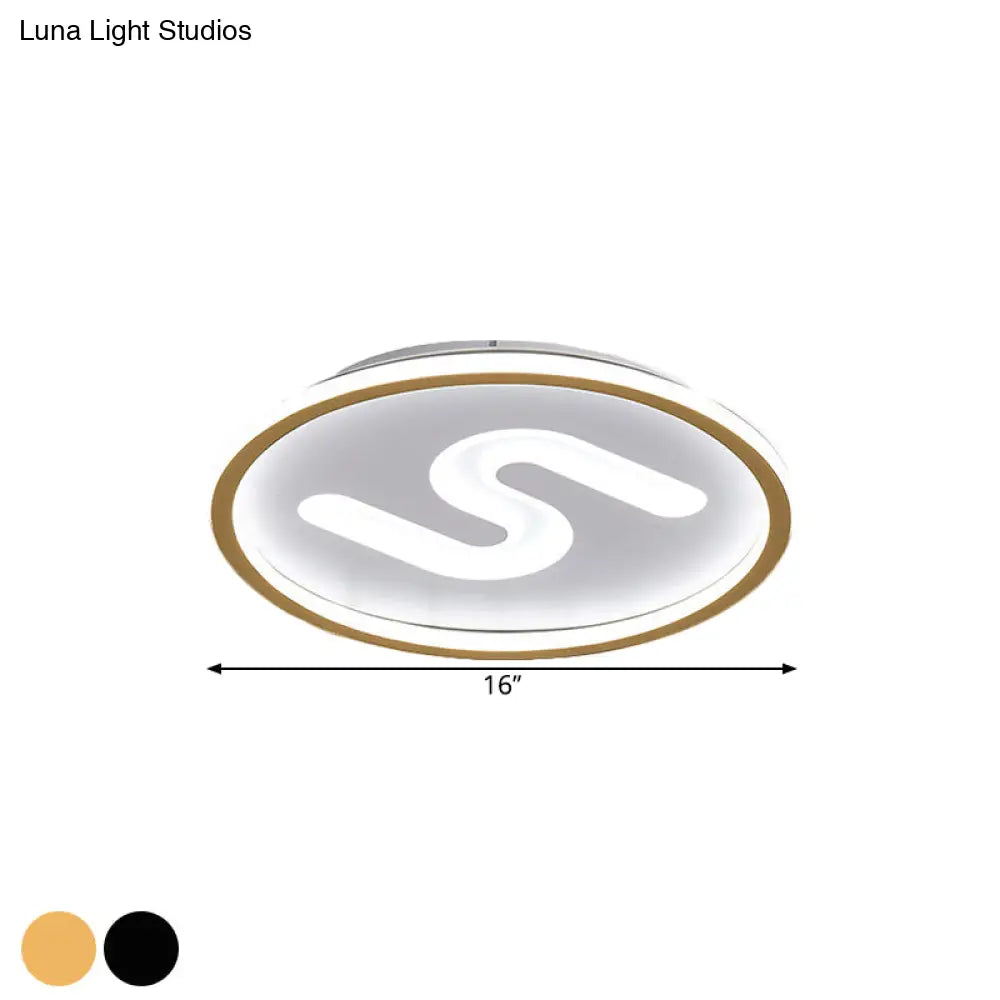 Modern Clear Glass Round Flush Mount With 9 Lights In Black/Gold And Warm/White - 16’/19.5’ Width