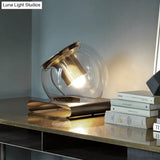 Modern Clear Glass Study Desk Lamp With Metal Base