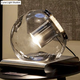 Modern Clear Glass Study Desk Lamp With Metal Base