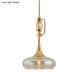 Modern Clear Glass Trumpet Ceiling Pendant Lamp For Living Room With Single Bulb