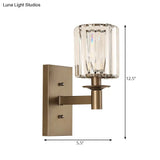Modern Clear Glass Wall Sconce With Bronze Rectangle Backplate - Bedroom Half-Bulb Lamp