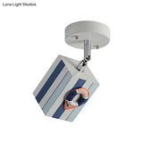 Modern Clear Resin Ceiling Light - 1 Bright Cube Design