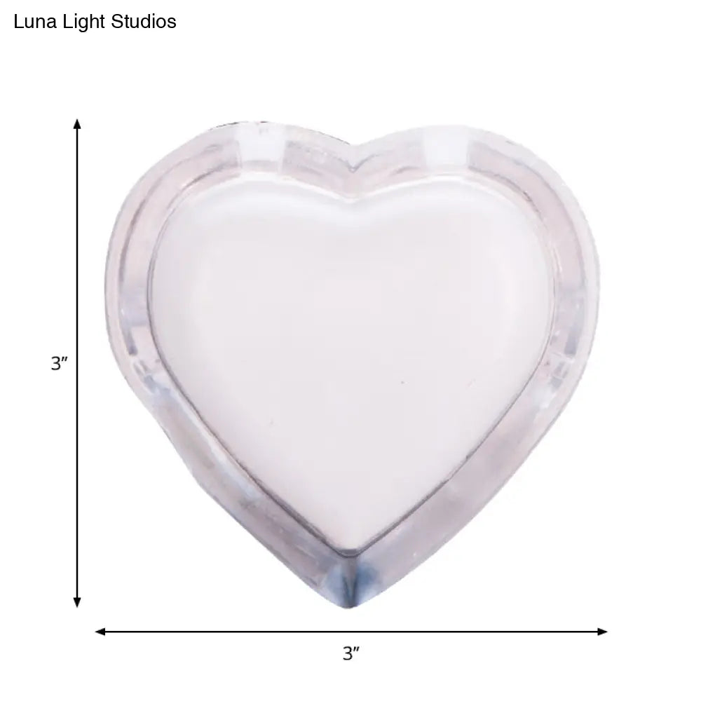 Modern Clear Wall Nightlight With Led Plug-In - Love Heart Plastic Shade