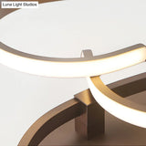 Modern Coffee Heart Frame Led Iron Flush Light Fixture With Stepless Dimming – 21.5’/25.5’