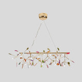 Modern Colorful Island Light Fixture With Agate Stone Pendant For Dining Restaurants 24 / Gold Warm