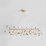 Modern Colorful Island Light Fixture With Agate Stone Pendant For Dining Restaurants 32 / Gold Warm