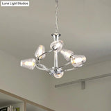 Modern Cone Chandelier - Clear Glass Multi-Light Led Pendant Lamp With Chrome Finish