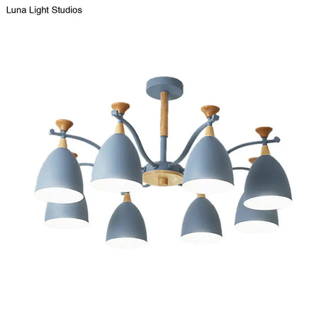 Modern Cone Chandelier Pendant Light - Metal Hanging Ceiling For Bedroom (3/6/8 Lights)