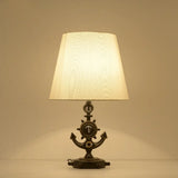 Modern Cone Desk Lamp With Clock Base - Black Fabric Ideal For Study Rooms And Reading