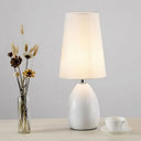 Modern Cone Reading Book Light: White/Black Fabric Desk Light For Bedroom White