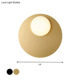 Modern Cream Glass Flush Mount Lamp: Designer 1 - Light Ceiling Fixture With Black/Brass Disk Top