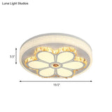 Modern Crystal And Acrylic Flush Ceiling Light With Flower Pattern White/3 Color Led Brown/White
