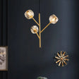 Modern Crystal Ball Chandelier - Gold Suspension Lighting With 3/6 Head Options 3 /