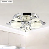Modern Crystal Ball Flower Ceiling Light Gray Flush Mounted With 3/5/7 Heads In Warm/White