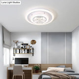 Modern Crystal Ball Round Flush Mount Light With Led Ceiling Light/Remote Control Dimming -