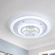 Modern Crystal Ball Round Flush Mount Light With Led Ceiling Light/Remote Control Dimming -
