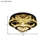Modern Crystal Block And Rod Flush Mount Led Ceiling Light With Loving Heart Design