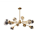 Modern Crystal Block Chandelier: Stylish 6/15/18 Lights Ceiling Pendant In Brass 12 /