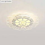 Modern Crystal Blossom Led Flush Mount Ceiling Light Fixture - White Multiple Sizes Available