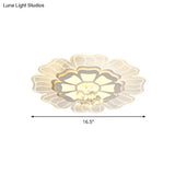 Modern Crystal Blossom Led Flush Mount Ceiling Light Fixture - White Multiple Sizes Available