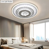 Modern Crystal Ceiling Mount Led Light Fixture For Bedroom - White Loving Heart/Square/Rose Design