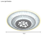 Modern Crystal Ceiling Mount Led Light Fixture For Bedroom - White Loving Heart/Square/Rose Design