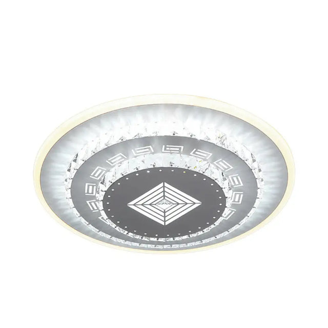 Modern Crystal Ceiling Mount Led Light Fixture For Bedroom - White Loving Heart/Square/Rose Design