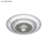 Modern Crystal Ceiling Mount Led Light Fixture For Bedroom - White Loving Heart/Square/Rose Design