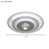 Modern Crystal Ceiling Mount Led Light Fixture For Bedroom - White Loving Heart/Square/Rose Design