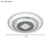 Modern Crystal Ceiling Mount Led Light Fixture For Bedroom - White Loving Heart/Square/Rose Design