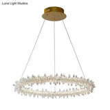 Modern Crystal Circle Chandelier For Restaurants - Pendant Lighting