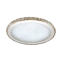 Modern Crystal Circular Flush Mount Light - 1-Light Clear/Amber Led Ceiling Fixture In Warm/White