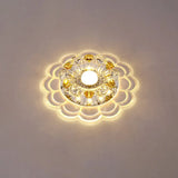 Modern Crystal Clear Led Ceiling Fixture For Corridor - Scalloped Flush Mount Recessed Lighting /