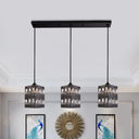 Modern Crystal Cluster Pendant Light With 3 Lights - Black Finish