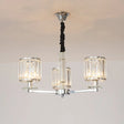 Modern Crystal Cylinder Chandelier Light - Chrome Finish 3/6 Lights Bedroom Hanging Fixture 3 /