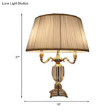 Modern Crystal Desk Light With 3 Clear Urn-Shaped Heads - White Table Lamp