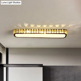 Modern Crystal - Encrusted Led Flush Mount Ceiling Lamp - 15’/19’/23’ Long Black/White
