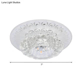 Modern Crystal Flower Hotel Flush Mount Led Ceiling Light Fixture - Layered Design 5.5’/7’ Wide
