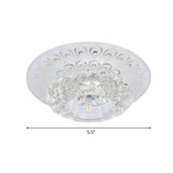 Modern Crystal Flower Hotel Flush Mount Led Ceiling Light Fixture - Layered Design 5.5/7 Wide